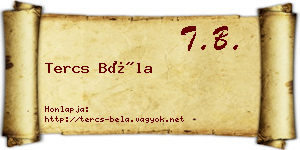 Tercs Béla névjegykártya